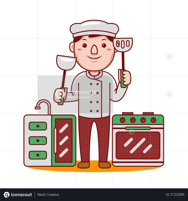 Chefe de cozinha  Ilustração