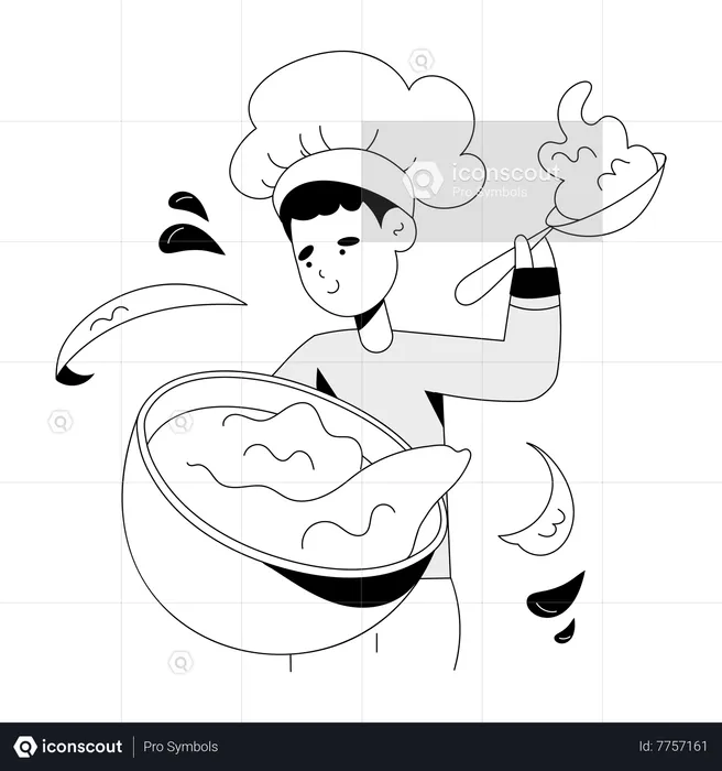 Chef Baking  Illustration