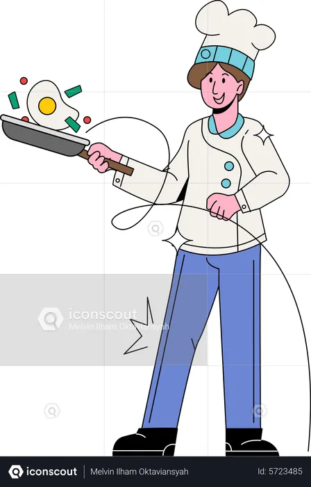 Chef coking  Illustration