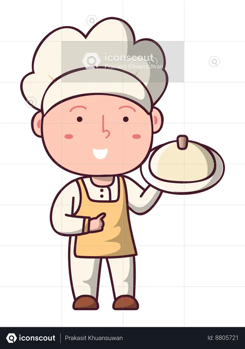 Chef cooked delicious food  Illustration