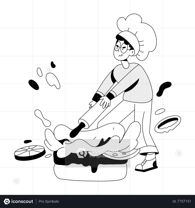 Cocinero enojado  Ilustración