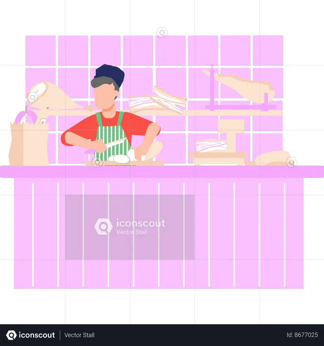 Chef is cooking food  Illustration