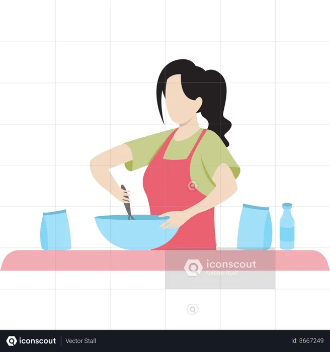 Chef making bakery product  Illustration