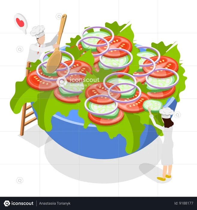 Chef making food  Illustration