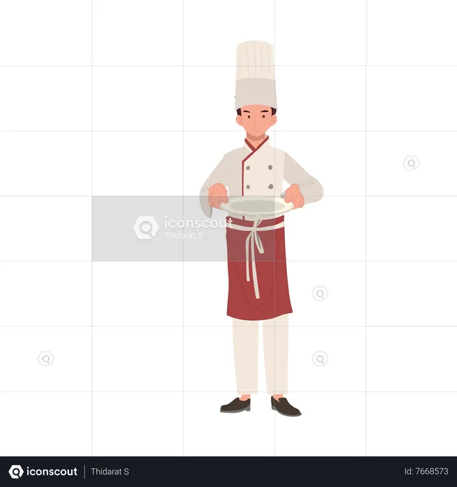 Chef Serving Delicious Food  Illustration