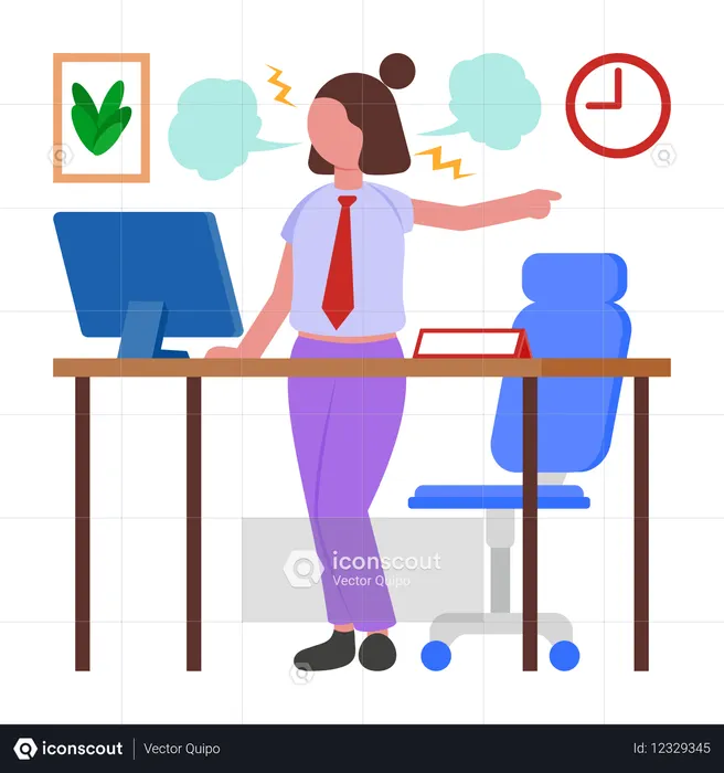 Chefe irritado gritando com funcionário  Ilustração