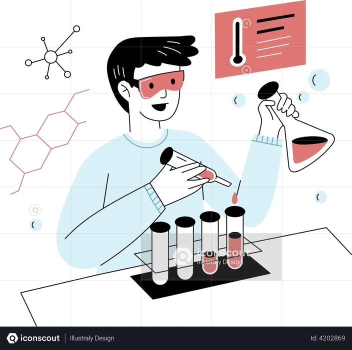 Chemical experiment in laboratory  Illustration