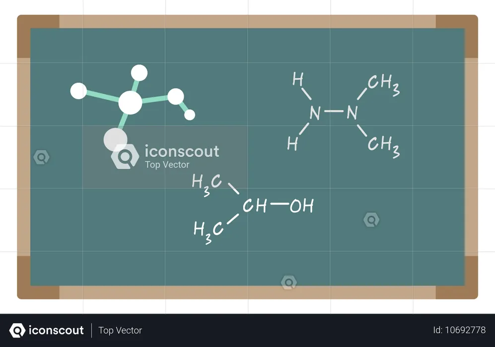 Chemical Molecular Formula Written on Blackboard Vector  Illustration