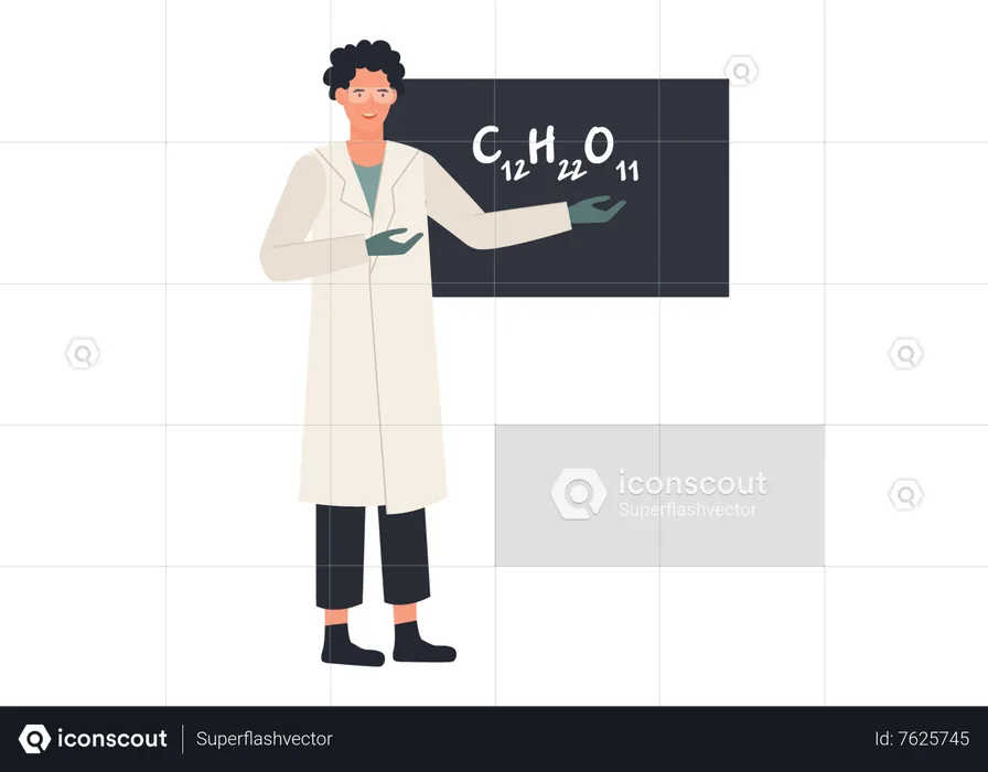 Chemical scientist explain formula  Illustration
