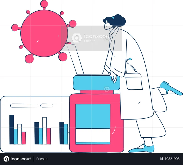 Chemische Experimente im Reagenzglas durchgeführt  Illustration