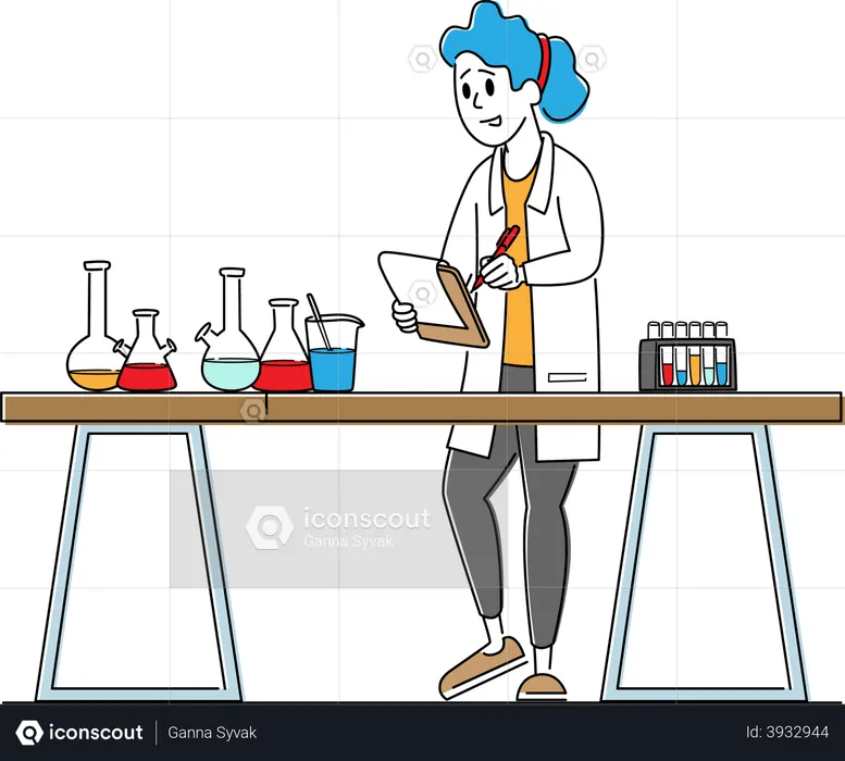 Chemist Scientist Experiment in Science Laboratory  Illustration