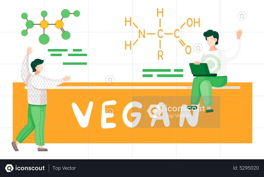 Chemistry lesson on vegan products  Illustration