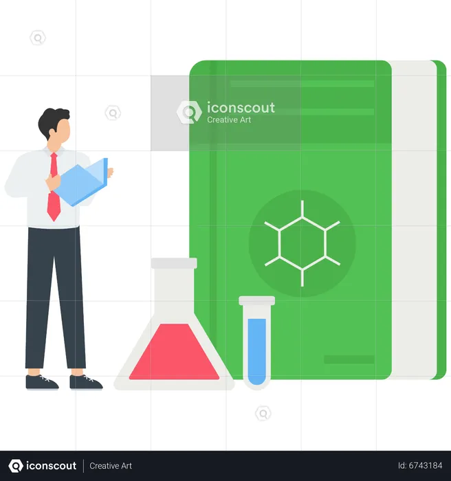 Chemistry with books  Illustration