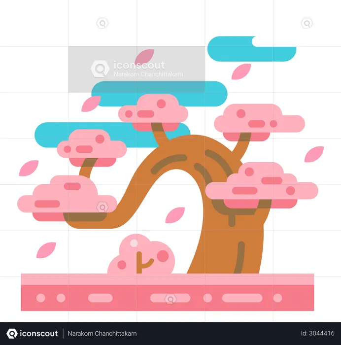 Cherry blossom tree  Illustration