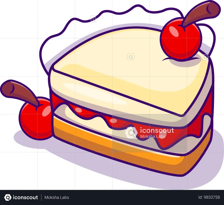 Cherry cake  Illustration