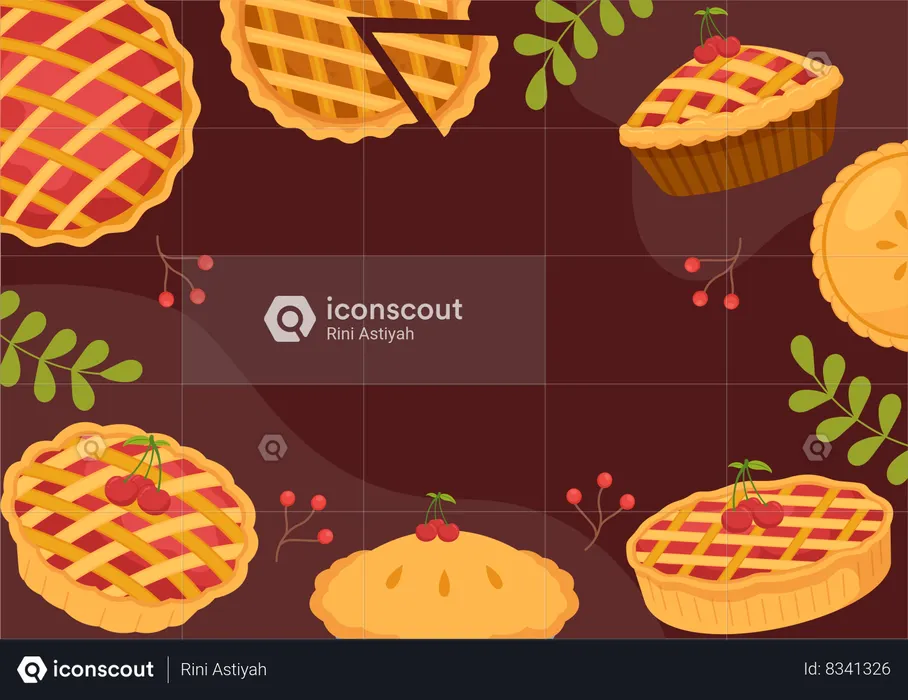 Cherry Pie Delicacy  Illustration