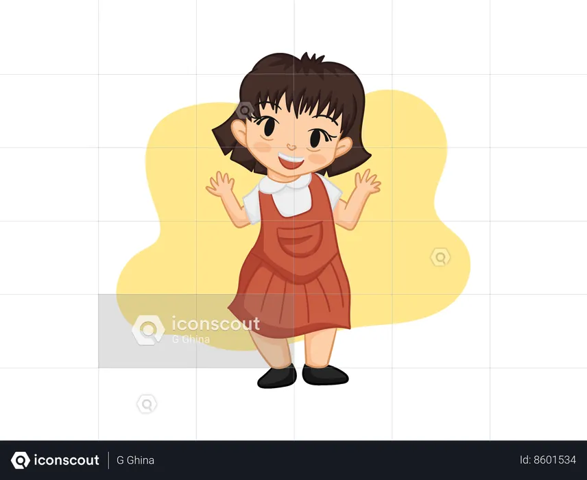 Linda garota chibi  Ilustração