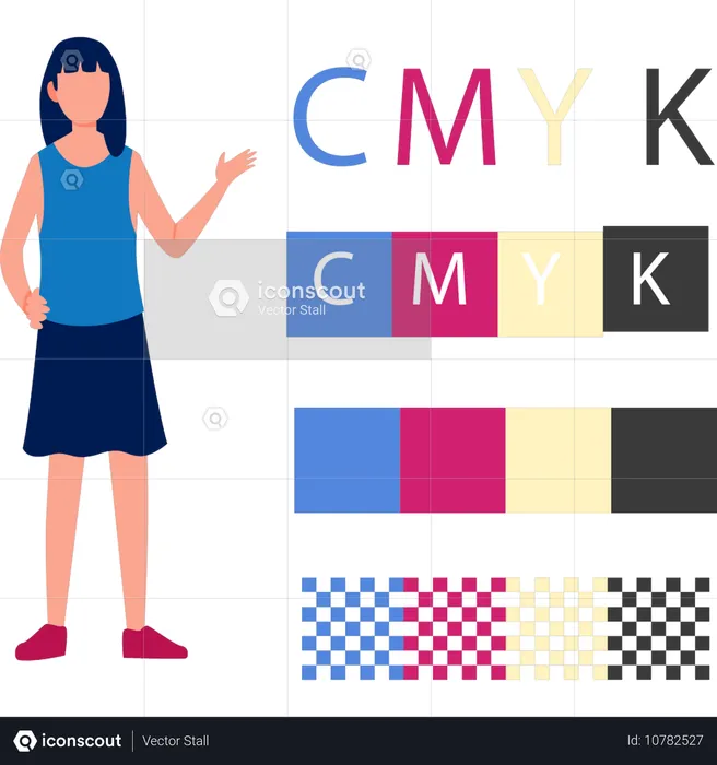 Niña señalando CMYK  Ilustración