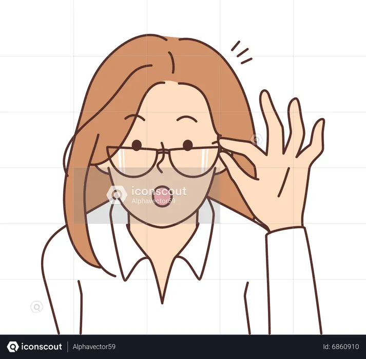 Chica con gafas  Ilustración