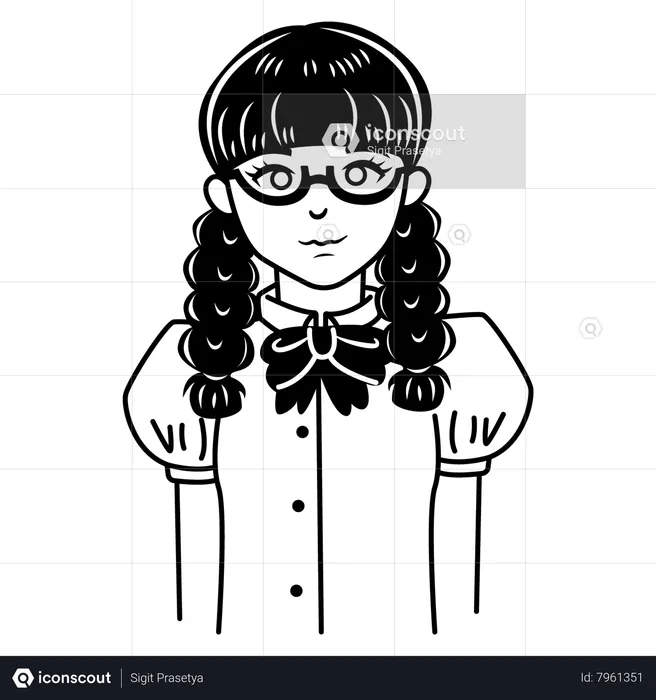 Chica con gafas  Ilustración