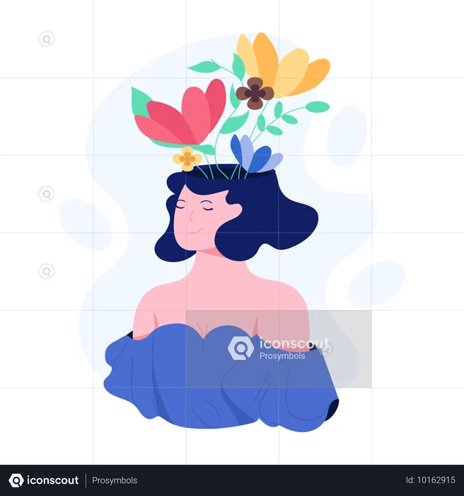 Chica con salud mental  Ilustración