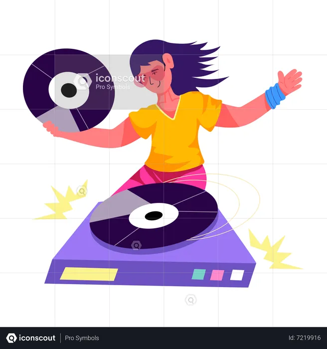 Chica dj  Ilustración