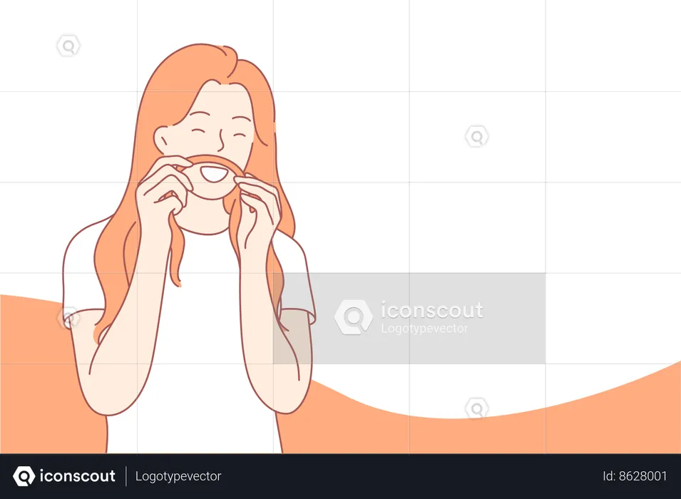 La chica está haciendo muecas.  Ilustración