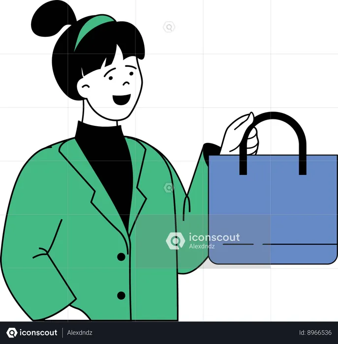 La chica está haciendo compras en línea  Ilustración