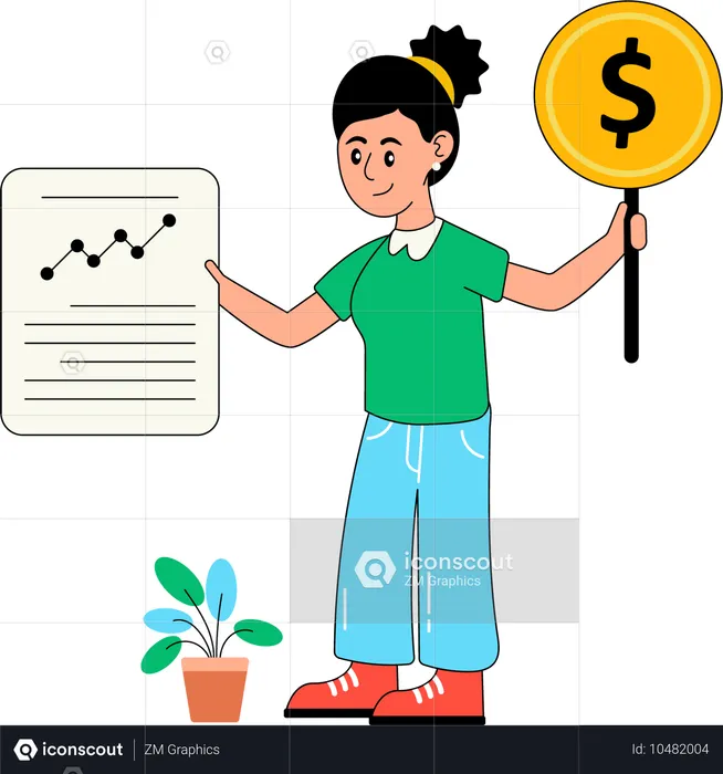 Chica haciendo auditoría fiscal  Ilustración