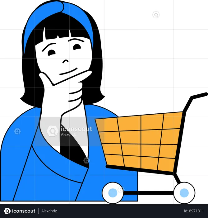 Chica haciendo compras  Ilustración