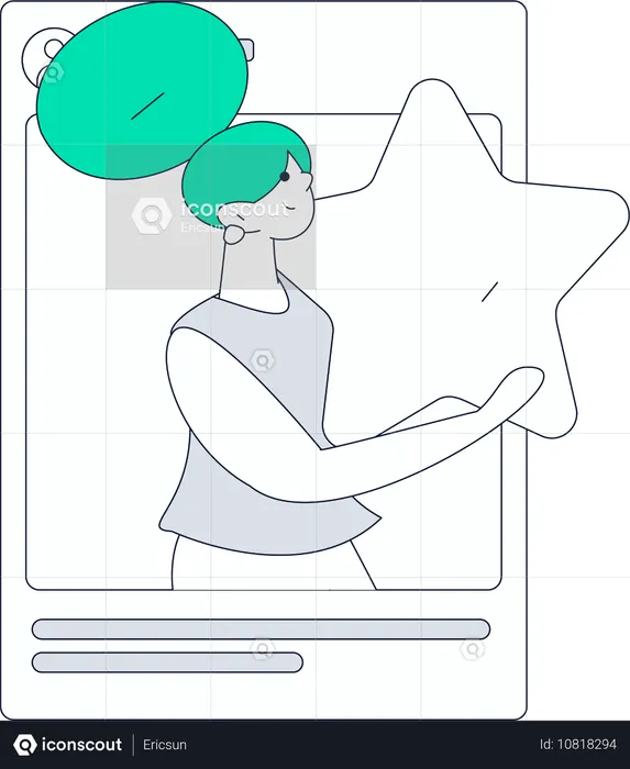 Chica haciendo comunicación en redes sociales  Ilustración