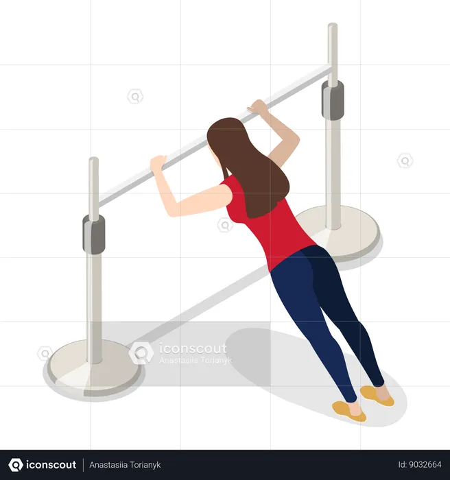 Chica haciendo ejercicio en el gimnasio  Illustration