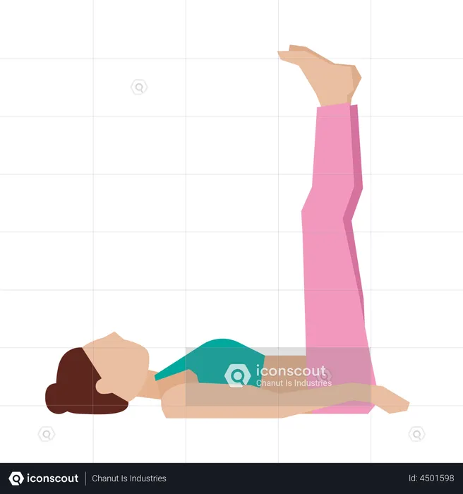 Chica haciendo pose de yoga de elevación de pierna  Ilustración