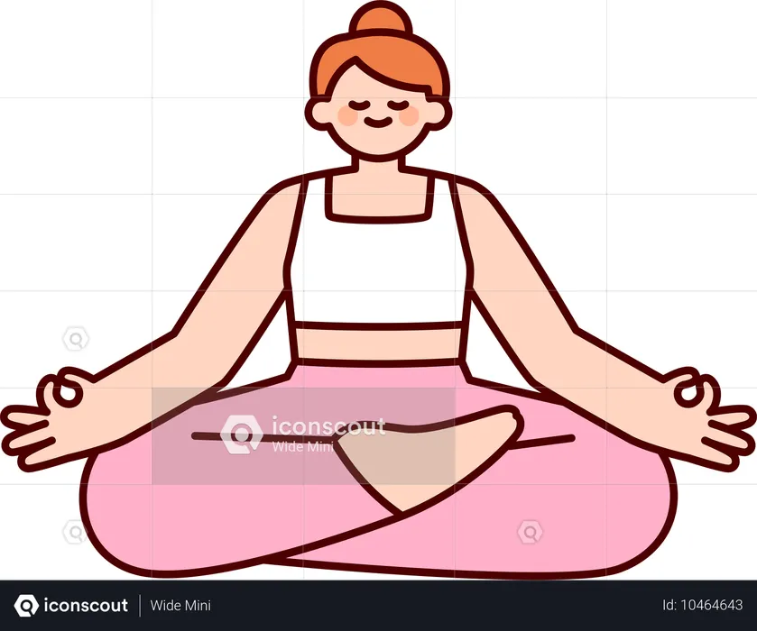 Chica haciendo meditación  Ilustración