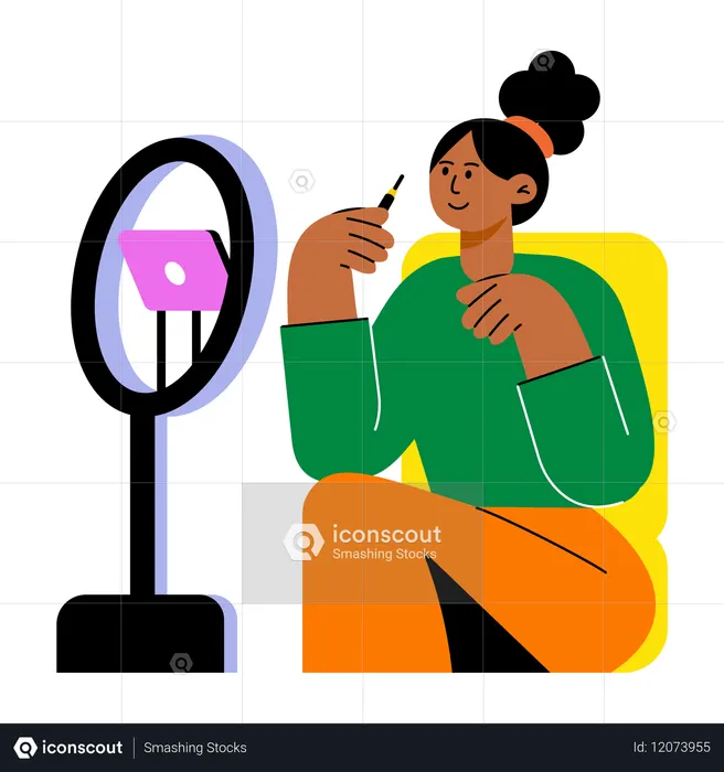 Chica haciendo vlogs  Ilustración