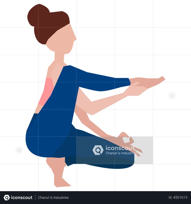 Chica haciendo yoga  Ilustración