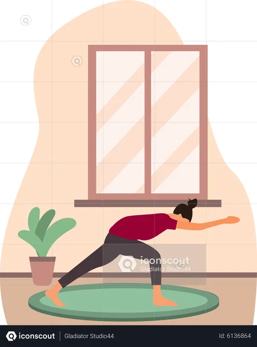 Chica haciendo yoga  Ilustración