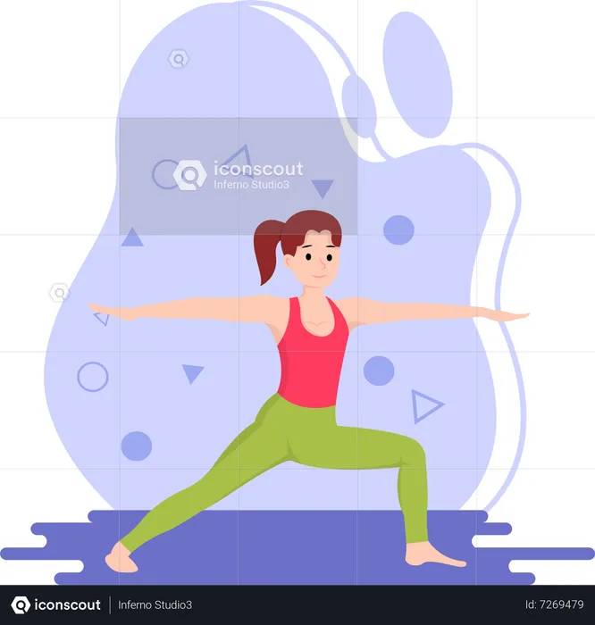 Chica haciendo yoga  Ilustración