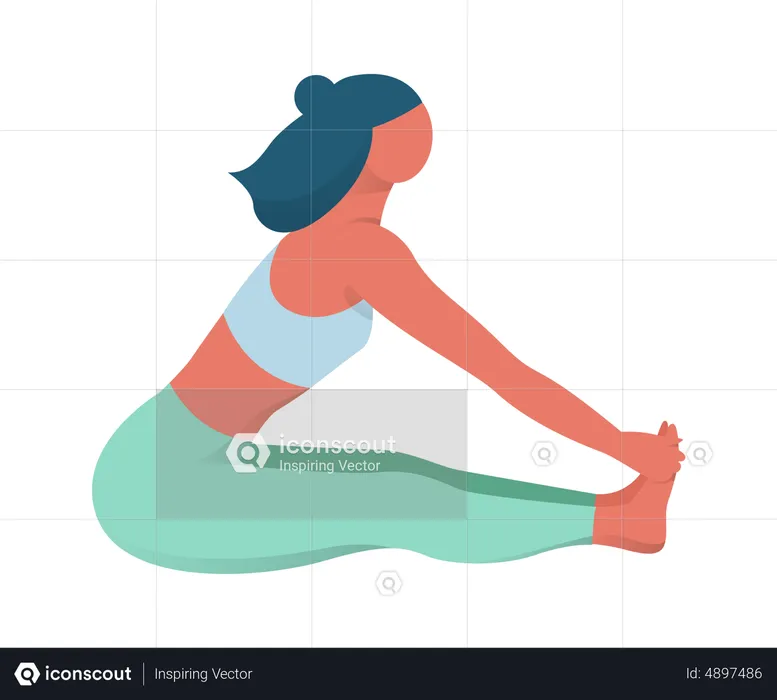 Chica haciendo asanas de yoga  Ilustración