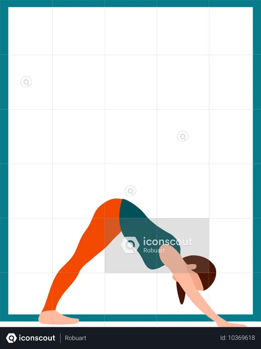 Chica haciendo yoga en la postura de la montaña  Ilustración