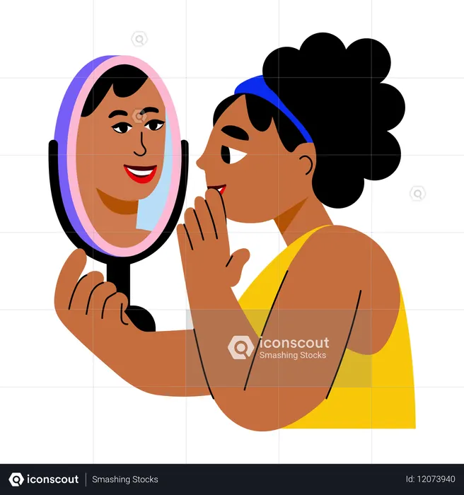 Chica mostrando amor propio  Ilustración