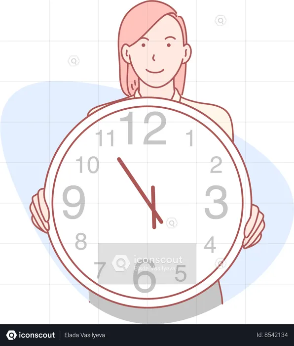 Chica mostrando reloj  Ilustración