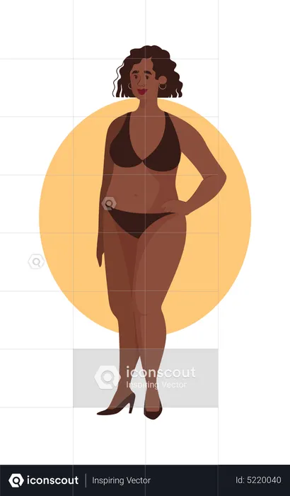 Chica negra en bikini  Ilustración