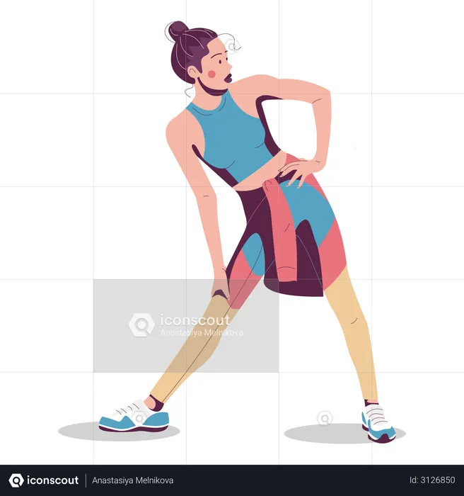 La chica practica deportes  Illustration