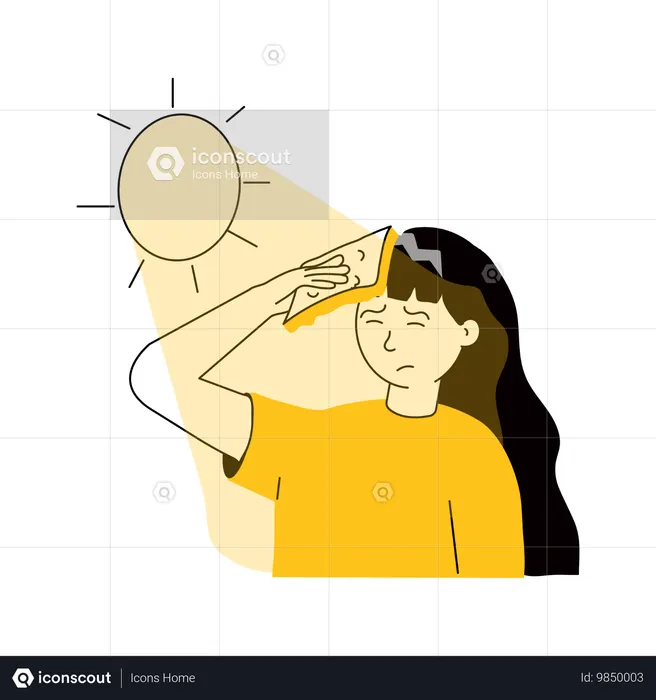 La chica lo intentó con el calor del sol.  Ilustración