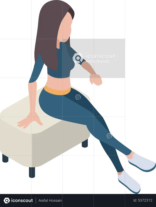 Chica relajándose en el sofá  Ilustración