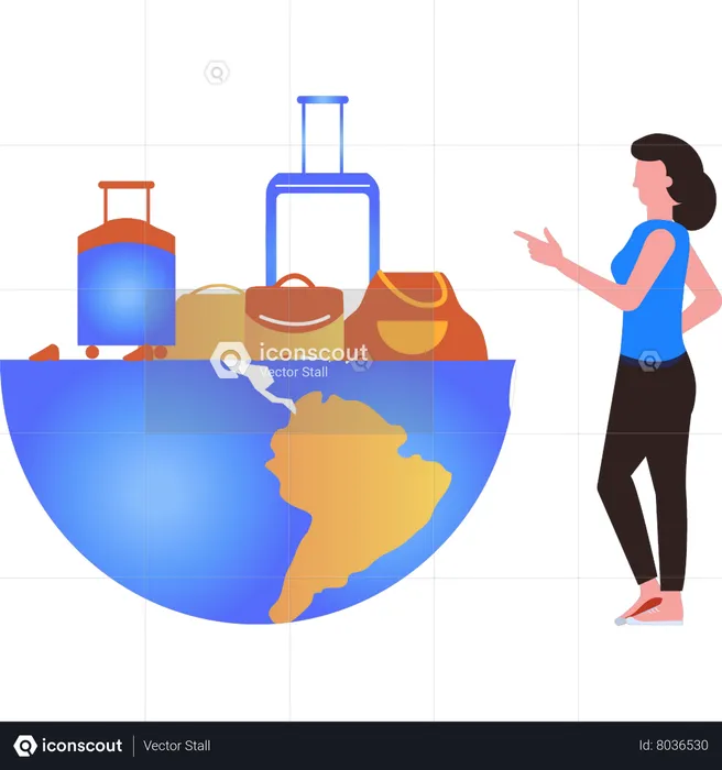 La chica tiene un negocio global  Ilustración