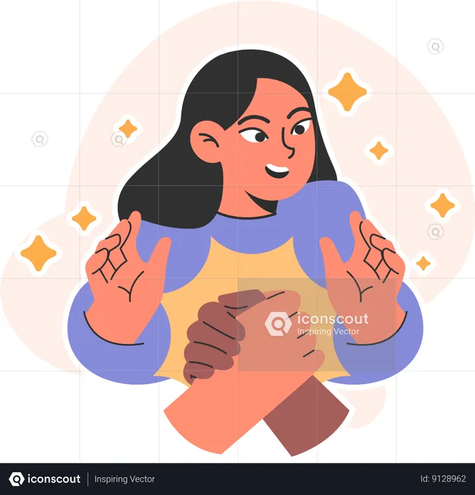 Chica tomando empatía  Ilustración