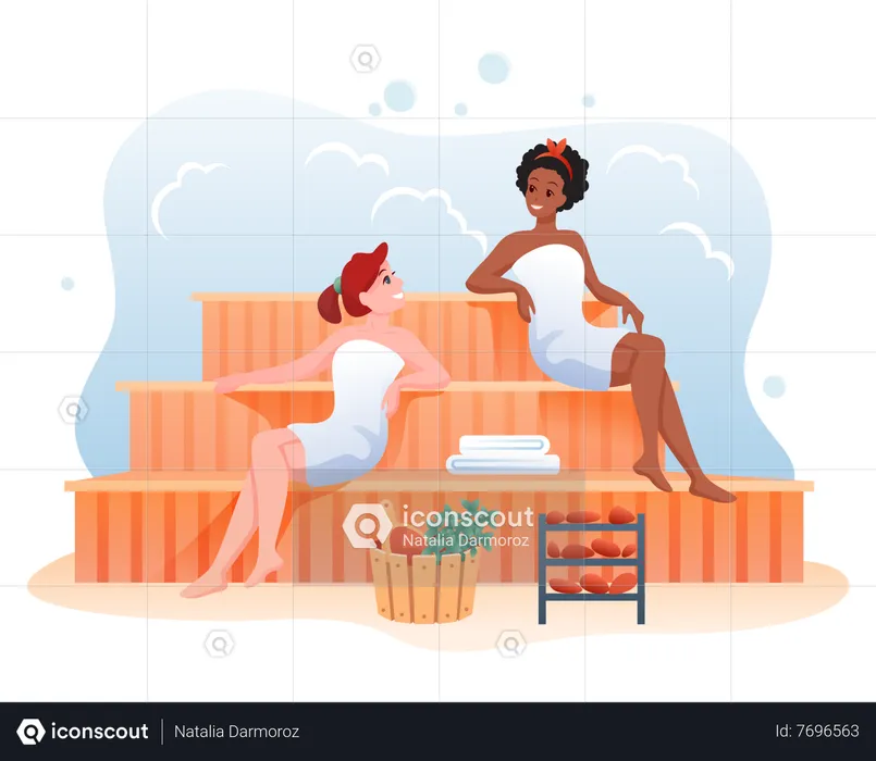 Chicas en spa  Ilustración