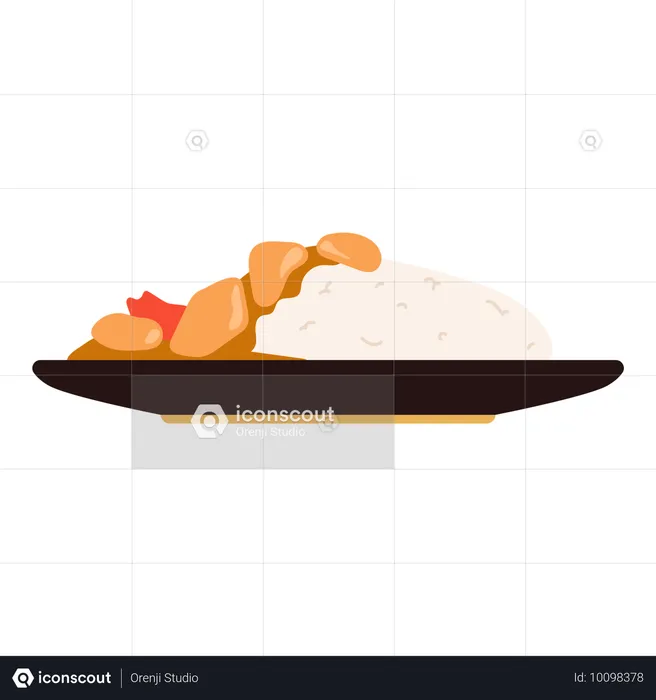 Chicken curry rice  Illustration